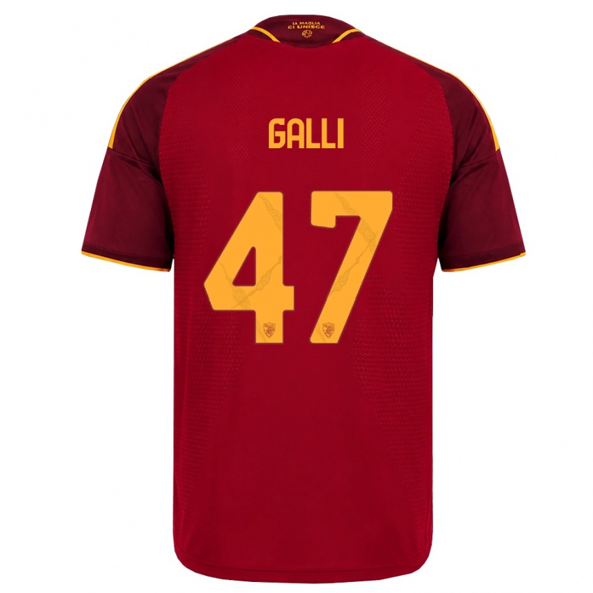 נשים כדורגל Giulia Galli #47 אדום זהוב צהוב ג'רזי ביתית 2026/27