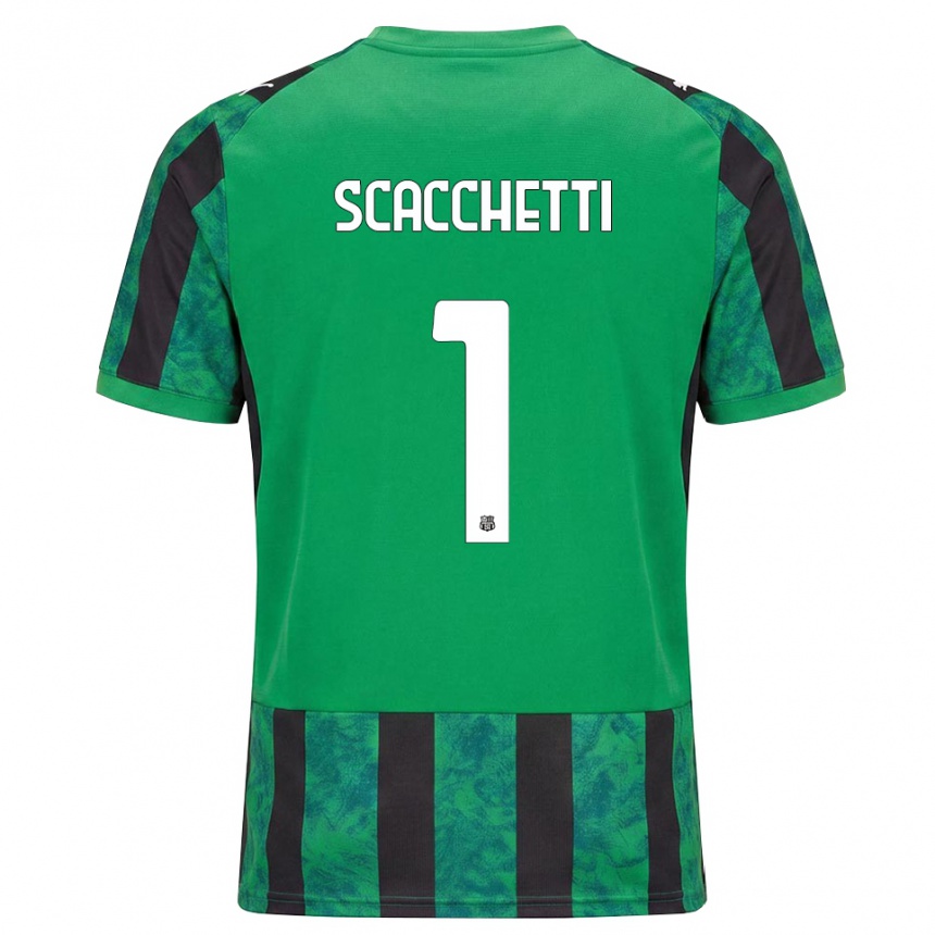 נשים כדורגל Alessandro Scacchetti #1 ירוק שחור לבן ג'רזי ביתית 2026/27