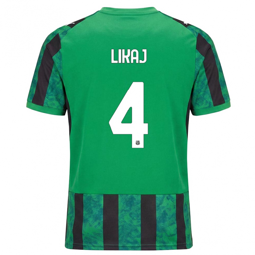 נשים כדורגל Enea Likaj #4 ירוק שחור לבן ג'רזי ביתית 2026/27