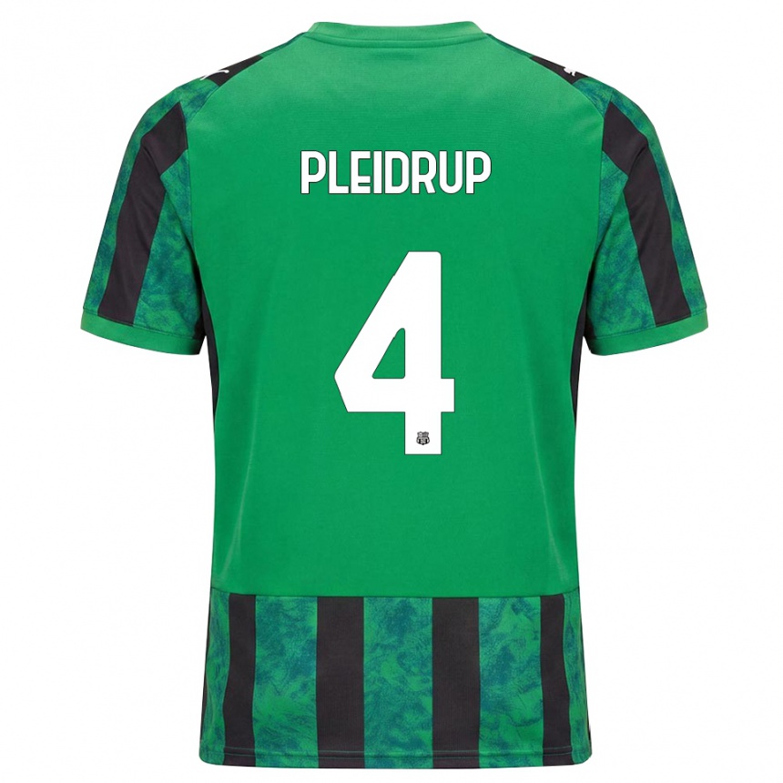 נשים כדורגל Caroline Pleidrup #4 ירוק שחור לבן ג'רזי ביתית 2026/27