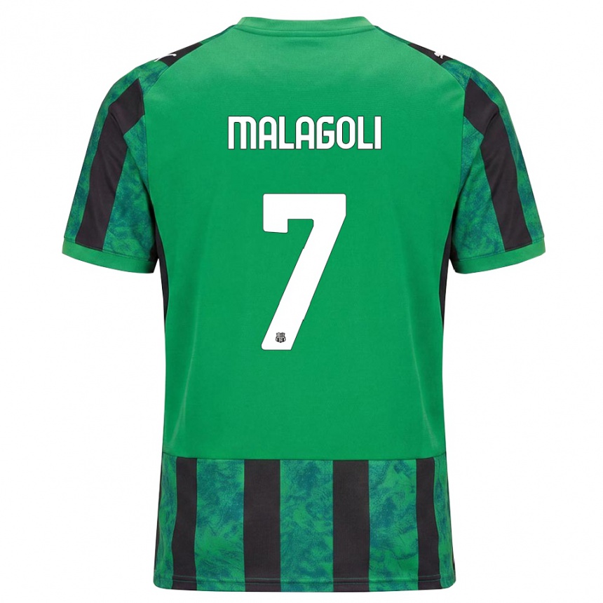 נשים כדורגל Mattia Malagoli #7 ירוק שחור לבן ג'רזי ביתית 2026/27