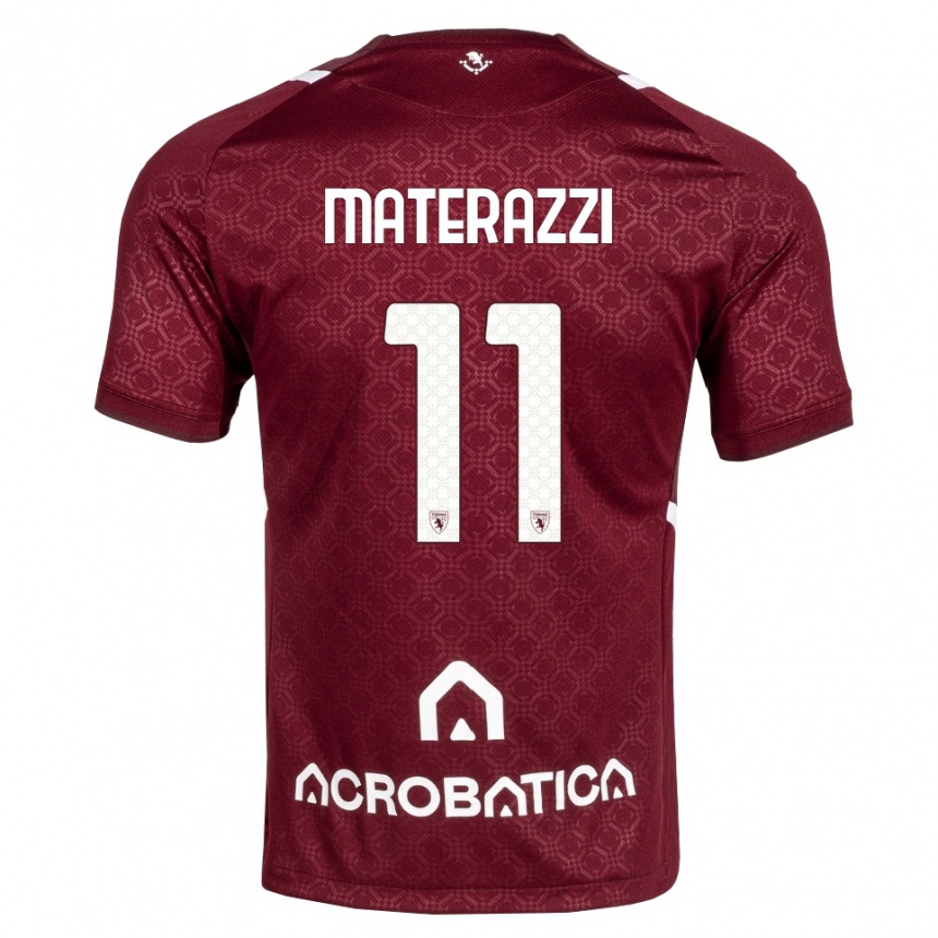 נשים כדורגל Gianfilippo Materazzi #11 בורדו לבן ג'רזי ביתית 2026/27