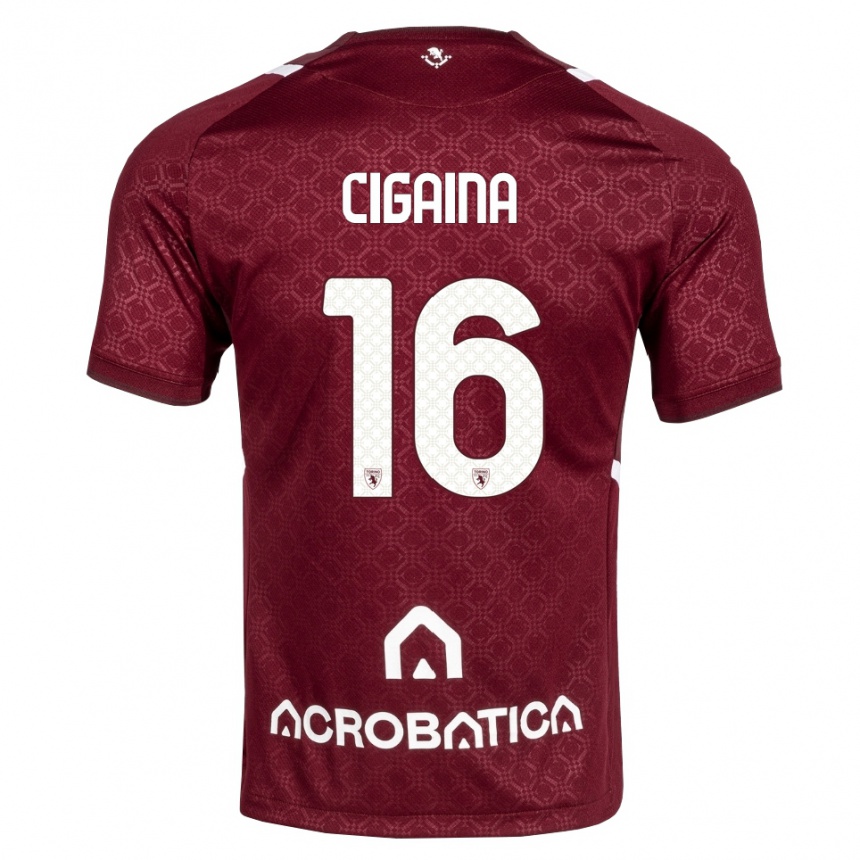 נשים כדורגל Filippo Cigaina #16 בורדו לבן ג'רזי ביתית 2026/27