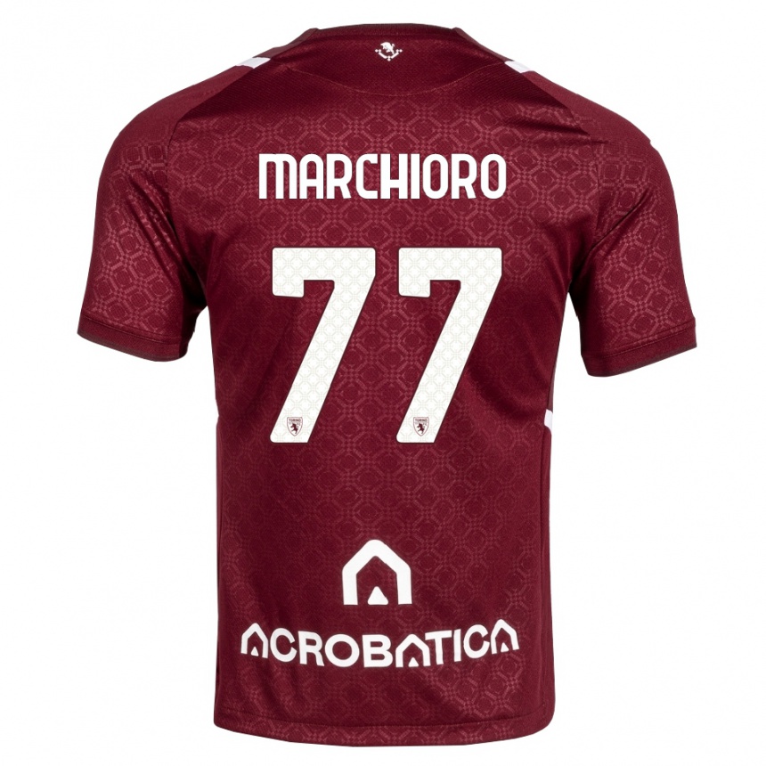 נשים כדורגל אנג׳לו רפאלה מרקיורו #77 בורדו לבן ג'רזי ביתית 2026/27