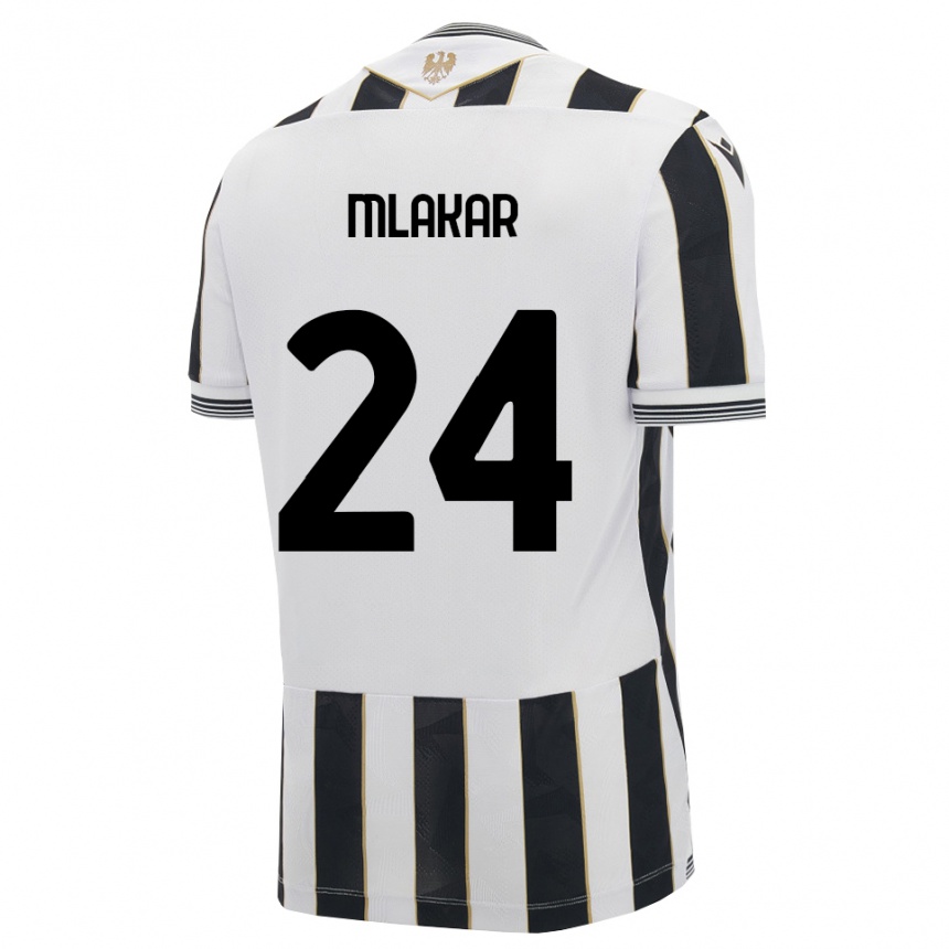 נשים כדורגל Lorenzo Mlakar #24 שחור לבן ורוד ג'רזי ביתית 2026/27