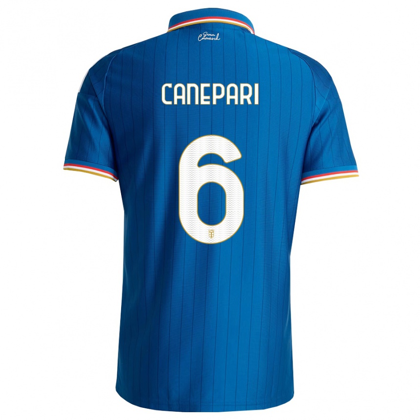 נשים כדורגל Lorenzo Canepari #6 כחול לבן אדום ג'רזי ביתית 2026/27