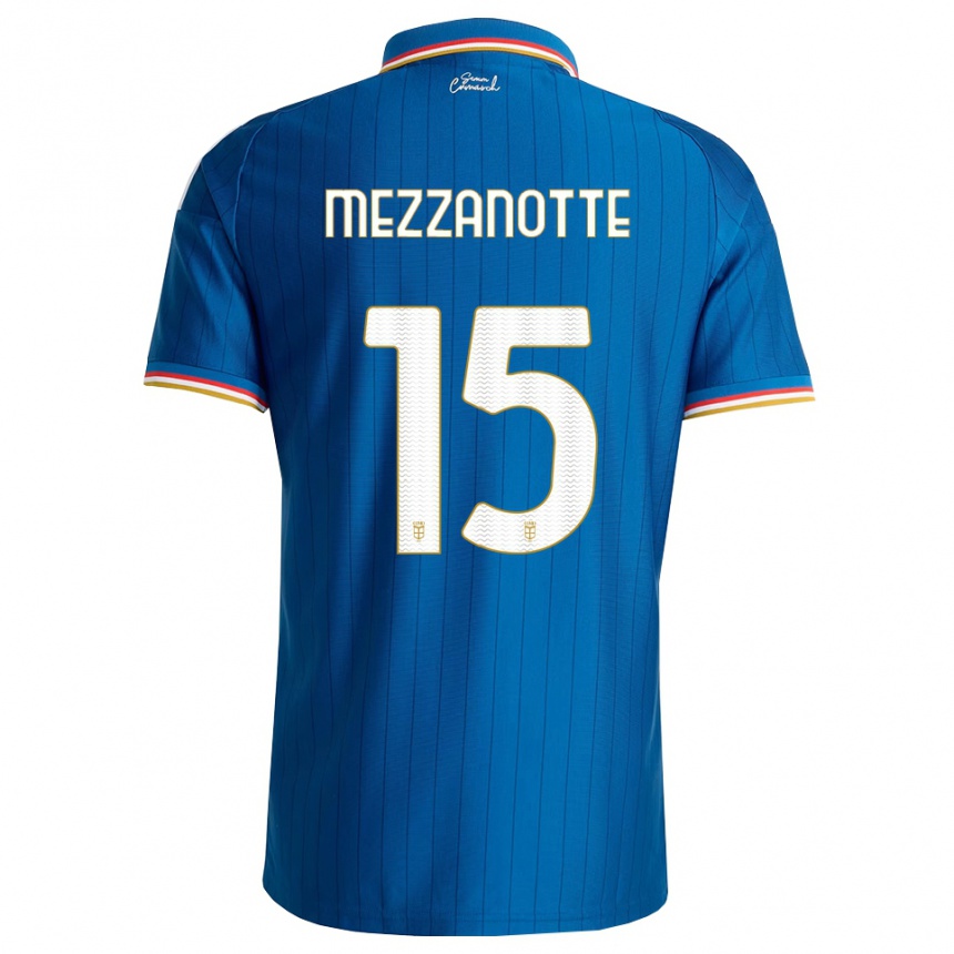 נשים כדורגל Davide Mezzanotte #15 כחול לבן אדום ג'רזי ביתית 2026/27