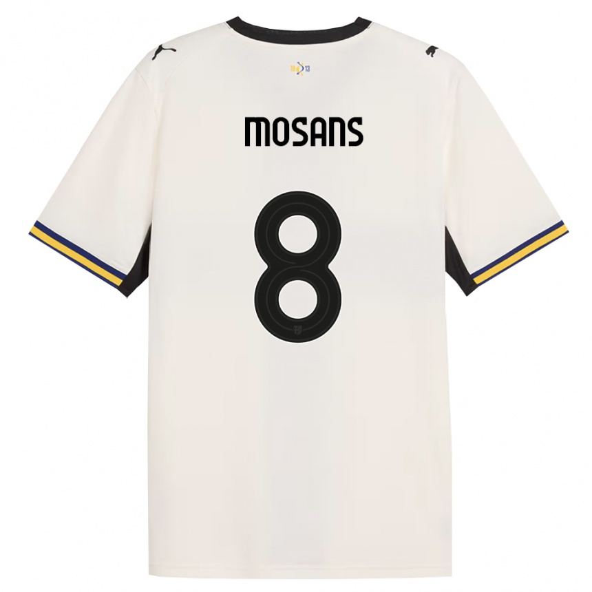נשים כדורגל Kristaps Mosans #8 לבן מבריק שחור צהוב ג'רזי ביתית 2026/27
