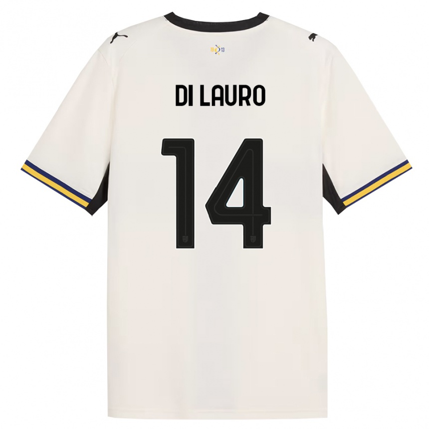 נשים כדורגל Diego Di Lauro #14 לבן מבריק שחור צהוב ג'רזי ביתית 2026/27