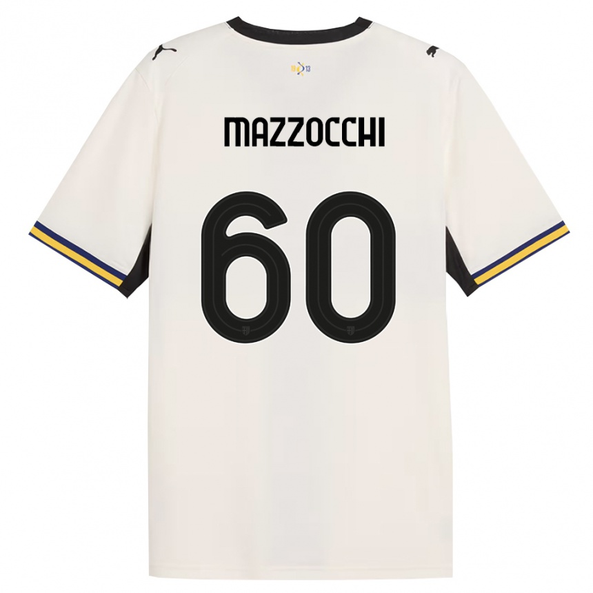 נשים כדורגל Alessandro Mazzocchi #60 לבן מבריק שחור צהוב ג'רזי ביתית 2026/27