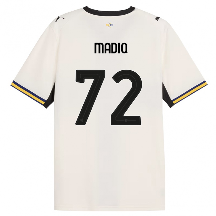 נשים כדורגל Abdelaziz Madiq #72 לבן מבריק שחור צהוב ג'רזי ביתית 2026/27