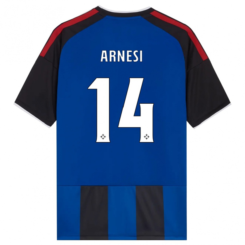 נשים כדורגל Lorenzo Arnesi #14 כחול שחור אדום לבן ג'רזי ביתית 2026/27 נשים כדורגל Lorenzo Arnesi #14 כחול שחור אדום לבן ג'רזי ביתית 2026/27
