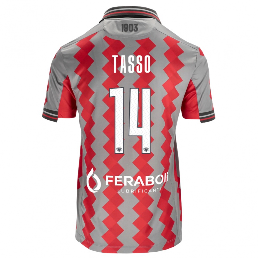 נשים כדורגל Achille Tasso #14 אפור אדום לבן ג'רזי ביתית 2026/27