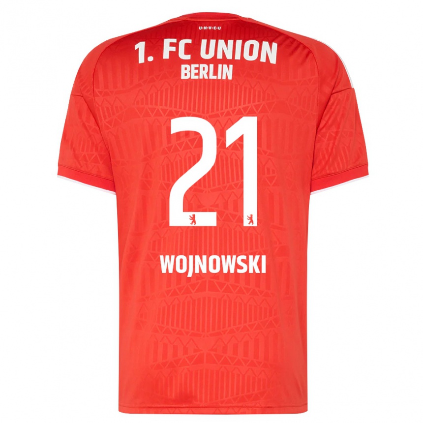 נשים כדורגל Wiktorian Wojnowski #21 אדום לבן ג'רזי ביתית 2026/27