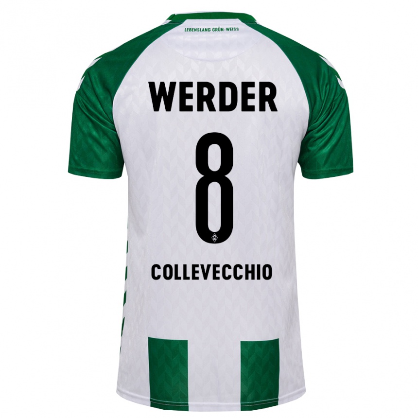 נשים כדורגל Tomás Collevecchio #8 ירוק לבן ג'רזי ביתית 2026/27
