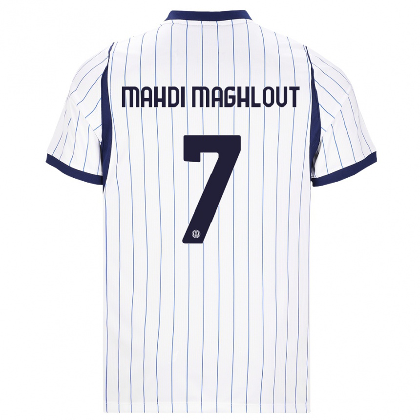 נשים כדורגל Ali Mahdi Maghlout #7 לבן כחול כהה הרחק ג'רזי 2026/27