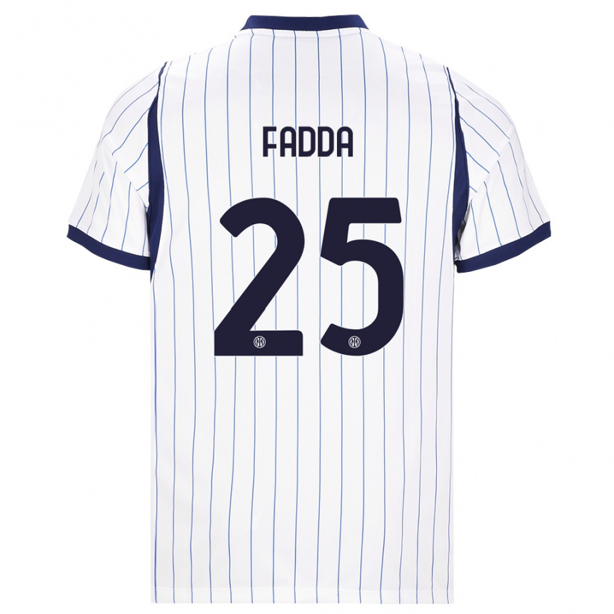 נשים כדורגל Paola Fadda #25 לבן כחול כהה הרחק ג'רזי 2026/27