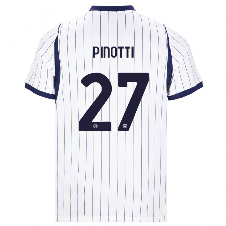 נשים כדורגל Manuel Pinotti #27 לבן כחול כהה הרחק ג'רזי 2026/27