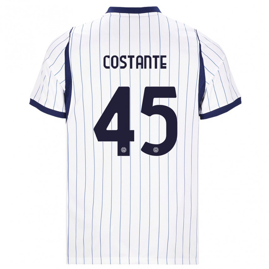 נשים כדורגל Umberto Costante #45 לבן כחול כהה הרחק ג'רזי 2026/27