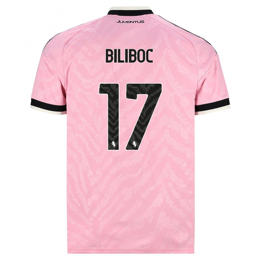נשים כדורגל Lorenzo Biliboc #17 ורוד שחור הרחק ג'רזי 2026/27