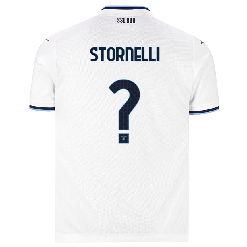נשים כדורגל Matteo Stornelli #0 לבן כחול כהה הרחק ג'רזי 2026/27