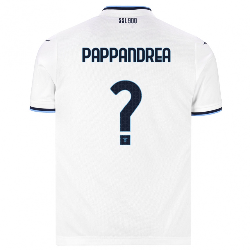 נשים כדורגל Filippo Pappandrea #0 לבן כחול כהה הרחק ג'רזי 2026/27