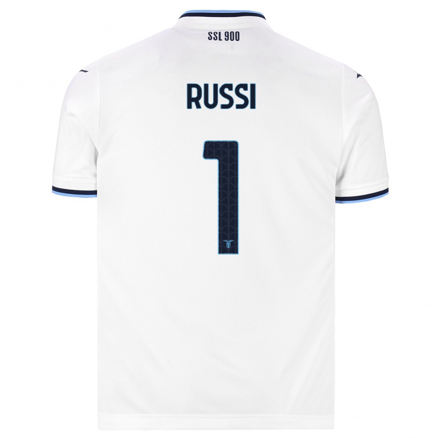 נשים כדורגל Gabriele Russi #1 לבן כחול כהה הרחק ג'רזי 2026/27