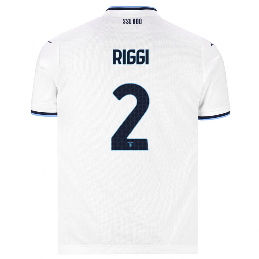 נשים כדורגל Emanuele Riggi #2 לבן כחול כהה הרחק ג'רזי 2026/27