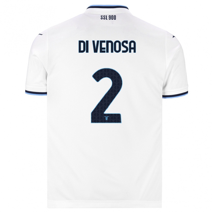 נשים כדורגל Rocco Di Venosa #2 לבן כחול כהה הרחק ג'רזי 2026/27