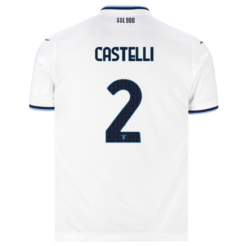נשים כדורגל Valerio Castelli #2 לבן כחול כהה הרחק ג'רזי 2026/27