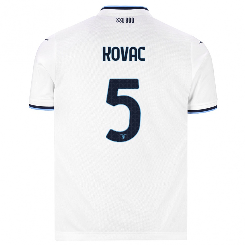 נשים כדורגל Blaz Kovac #5 לבן כחול כהה הרחק ג'רזי 2026/27