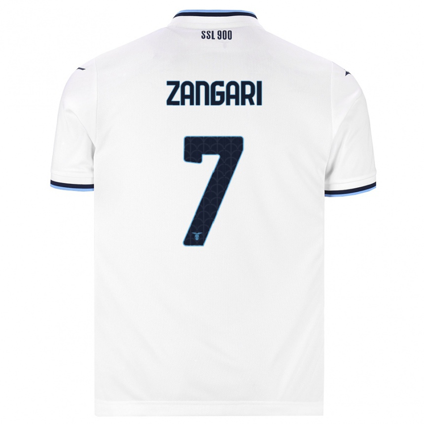 נשים כדורגל Vincenzo Zangari #7 לבן כחול כהה הרחק ג'רזי 2026/27