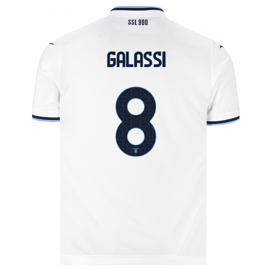נשים כדורגל Bruno Galassi #8 לבן כחול כהה הרחק ג'רזי 2026/27
