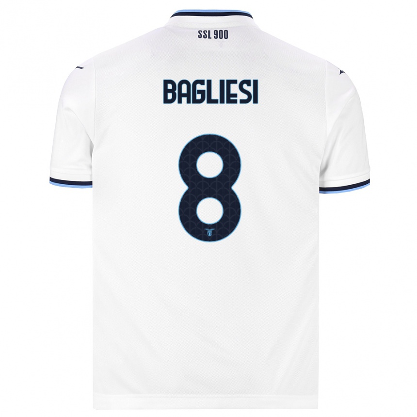 נשים כדורגל Thomas Bagliesi #8 לבן כחול כהה הרחק ג'רזי 2026/27