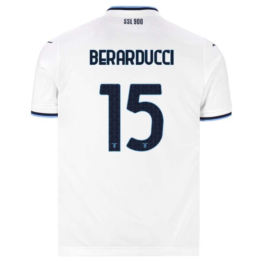 נשים כדורגל Martina Berarducci #15 לבן כחול כהה הרחק ג'רזי 2026/27
