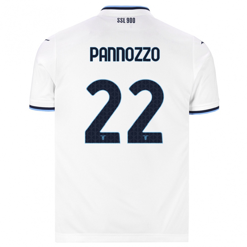 נשים כדורגל Nicolò Pannozzo #22 לבן כחול כהה הרחק ג'רזי 2026/27
