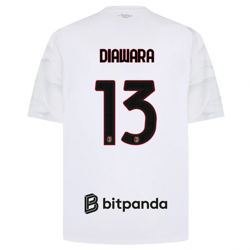 נשים כדורגל Sankhoun Diawara #13 לבן אדום שחור הרחק ג'רזי 2026/27 נשים כדורגל Sankhoun Diawara #13 לבן אדום שחור הרחק ג'רזי 2026/27
