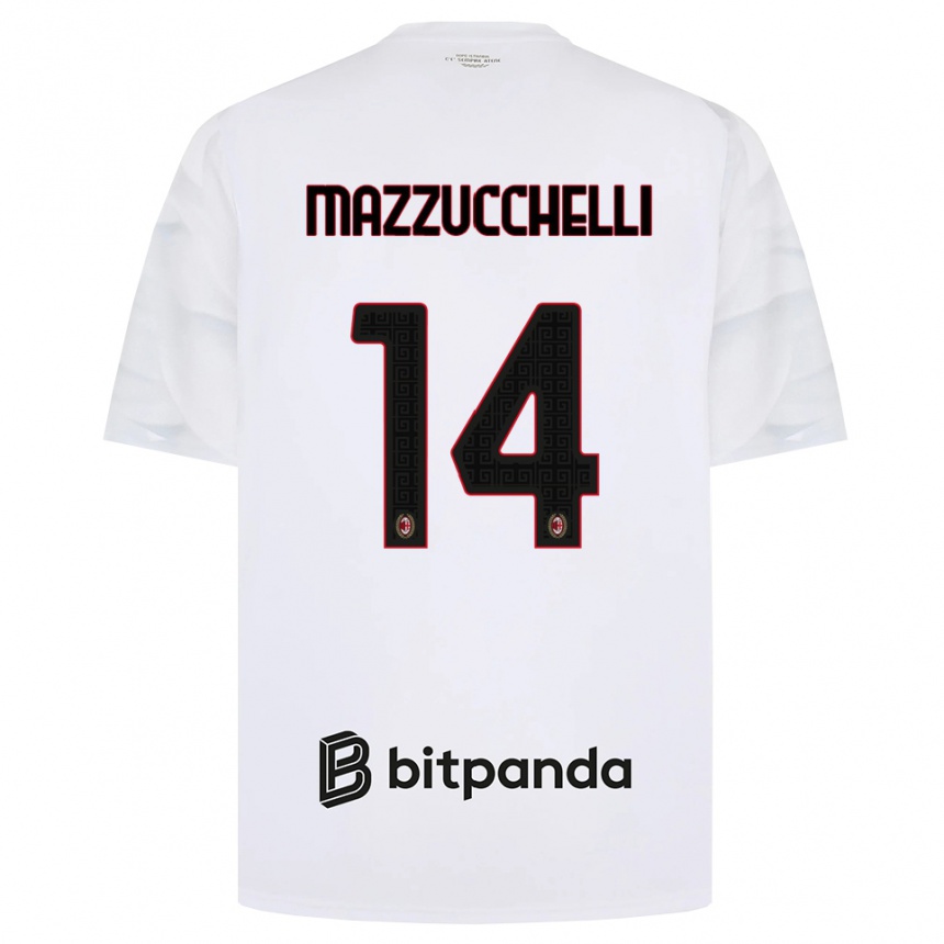 נשים כדורגל Paolo Mazzucchelli #14 לבן אדום שחור הרחק ג'רזי 2026/27