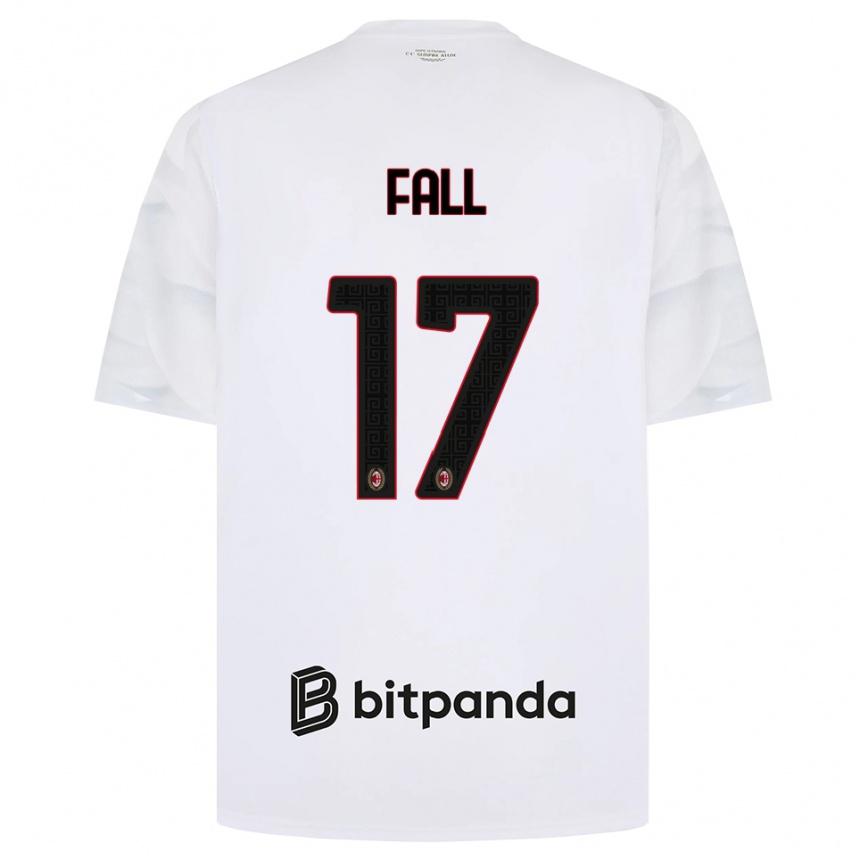 נשים כדורגל Mbarick Fall #17 לבן אדום שחור הרחק ג'רזי 2026/27