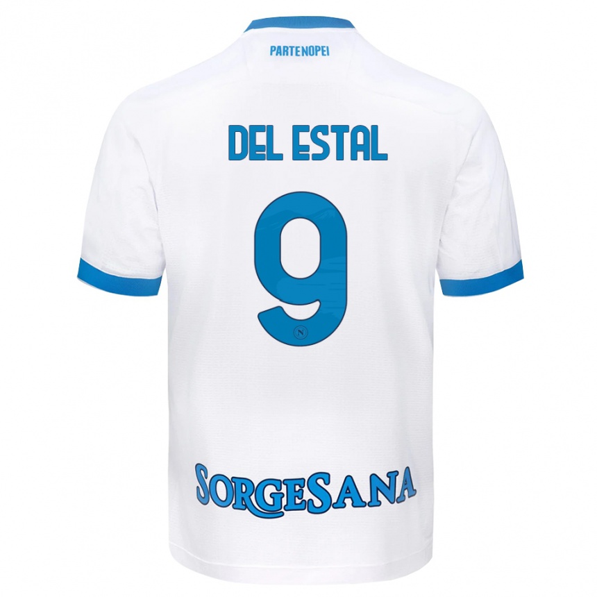 נשים כדורגל Eli Del Estal #9 לבן כחול שמיים הרחק ג'רזי 2026/27