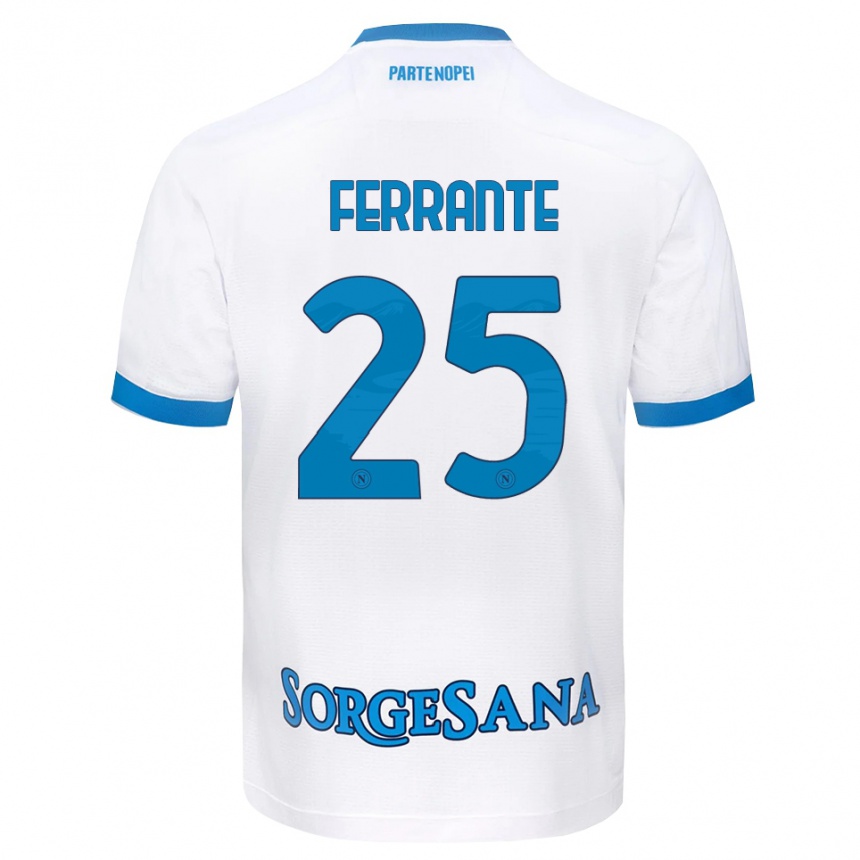 נשים כדורגל Mathias Ferrante #25 לבן כחול שמיים הרחק ג'רזי 2026/27
