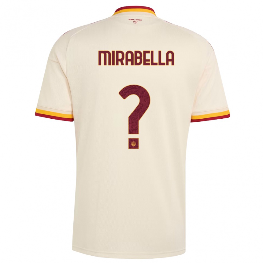 נשים כדורגל Mattia Mirabella #0 שמפניה אדום צהוב הרחק ג'רזי 2026/27
