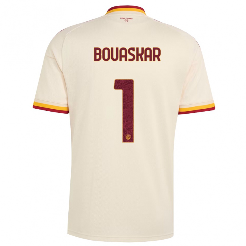 נשים כדורגל Slim Bouaskar #1 שמפניה אדום צהוב הרחק ג'רזי 2026/27