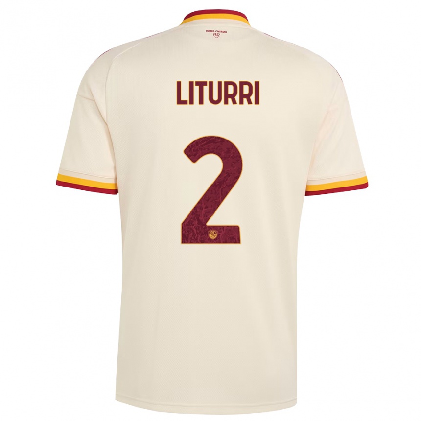 נשים כדורגל Nicola Liturri #2 שמפניה אדום צהוב הרחק ג'רזי 2026/27