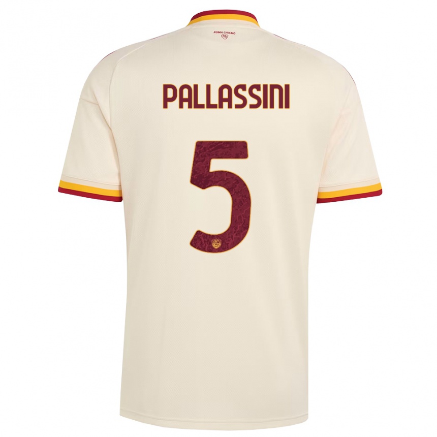 נשים כדורגל Luca Pallassini #5 שמפניה אדום צהוב הרחק ג'רזי 2026/27