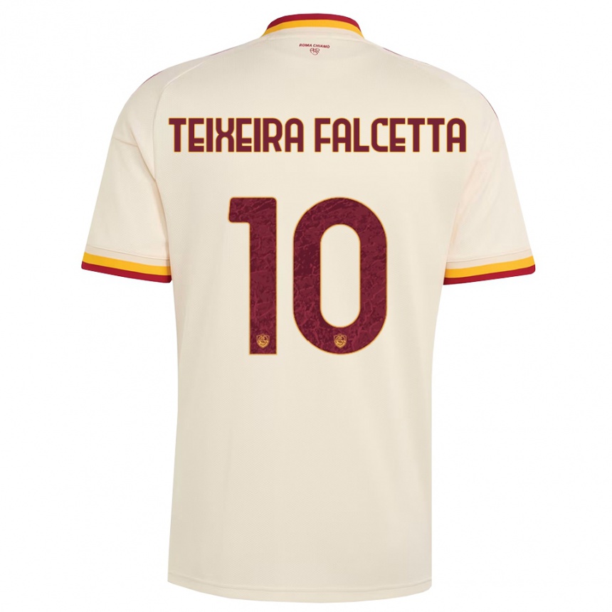 נשים כדורגל Pietro Teixeira Falcetta #10 שמפניה אדום צהוב הרחק ג'רזי 2026/27