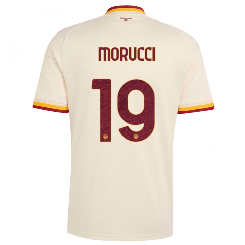 נשים כדורגל Edoardo Morucci #19 שמפניה אדום צהוב הרחק ג'רזי 2026/27