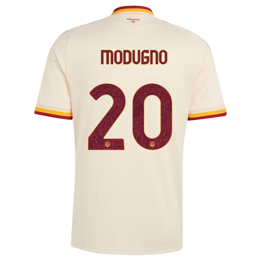 נשים כדורגל Emanuele Modugno #20 שמפניה אדום צהוב הרחק ג'רזי 2026/27