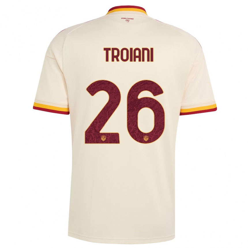 נשים כדורגל Nicolò Troiani #26 שמפניה אדום צהוב הרחק ג'רזי 2026/27