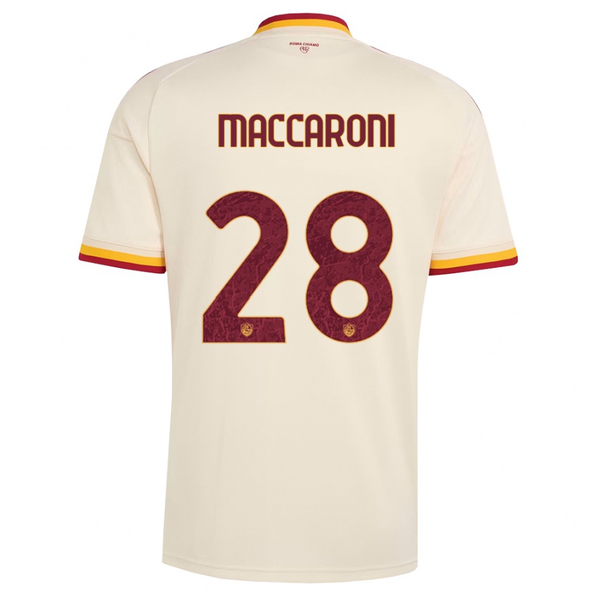 נשים כדורגל Valerio Maccaroni #28 שמפניה אדום צהוב הרחק ג'רזי 2026/27